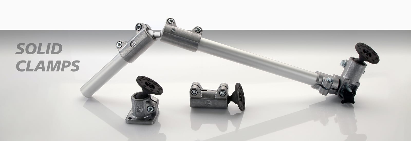 Solid Clamps with ball joint – four new models for even more flexibility