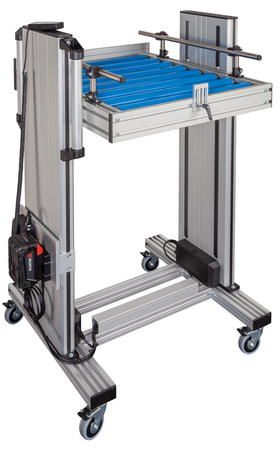 Height-adjustable and mobile equipment cart