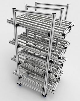 Flow rack for heavy components