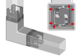 Functional illustration of a square tube connection