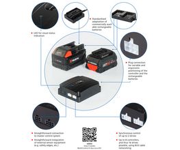 Diagram with the battery-operated control features
