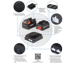 Gráfico que incluye las características del control con batería