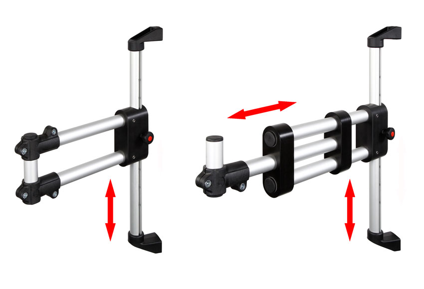 Height adjustable support arms